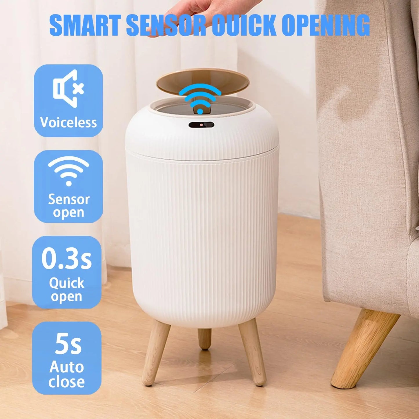 Zenvora Smart Trash Can — No Touch, No Mess, No Odour